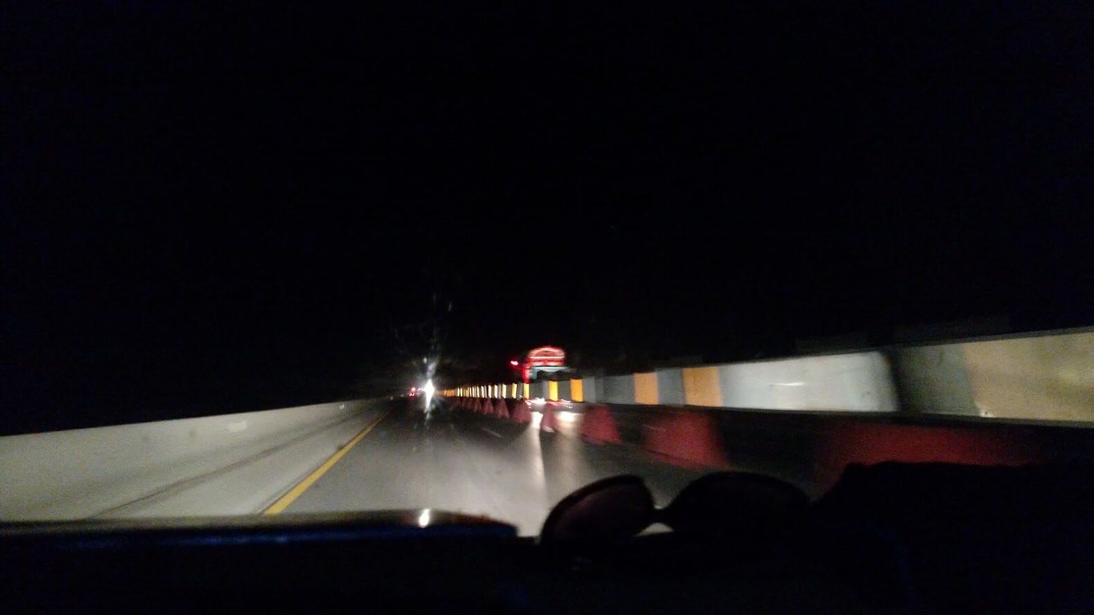 The Motorway after dark.
