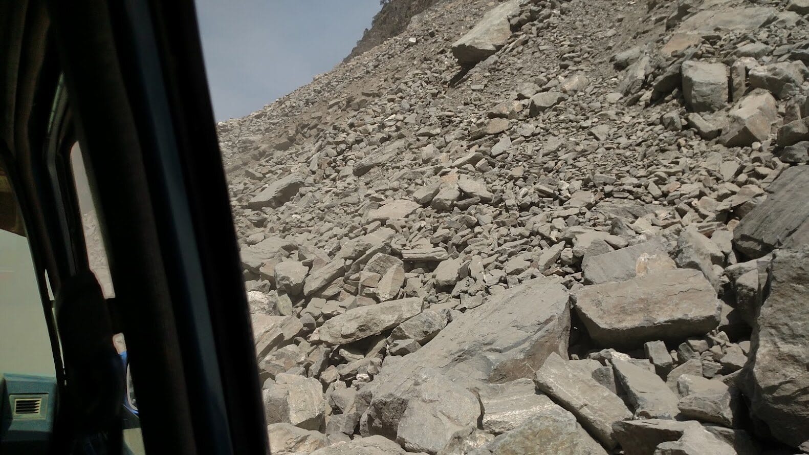 The landslide, five to ten km from Dasu.
