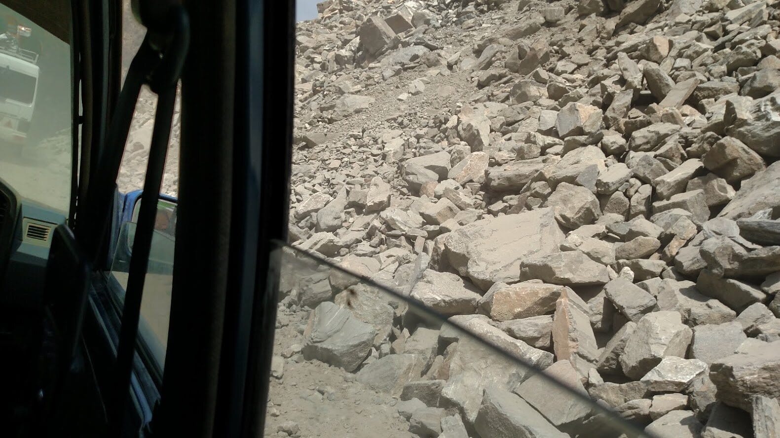The landslide, five to ten km from Dasu.