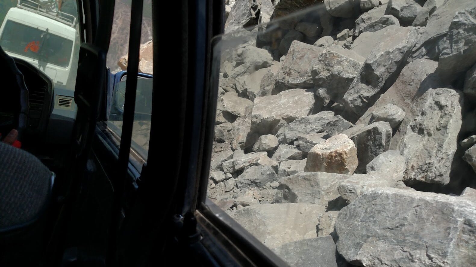 The landslide, five to ten km from Dasu.
