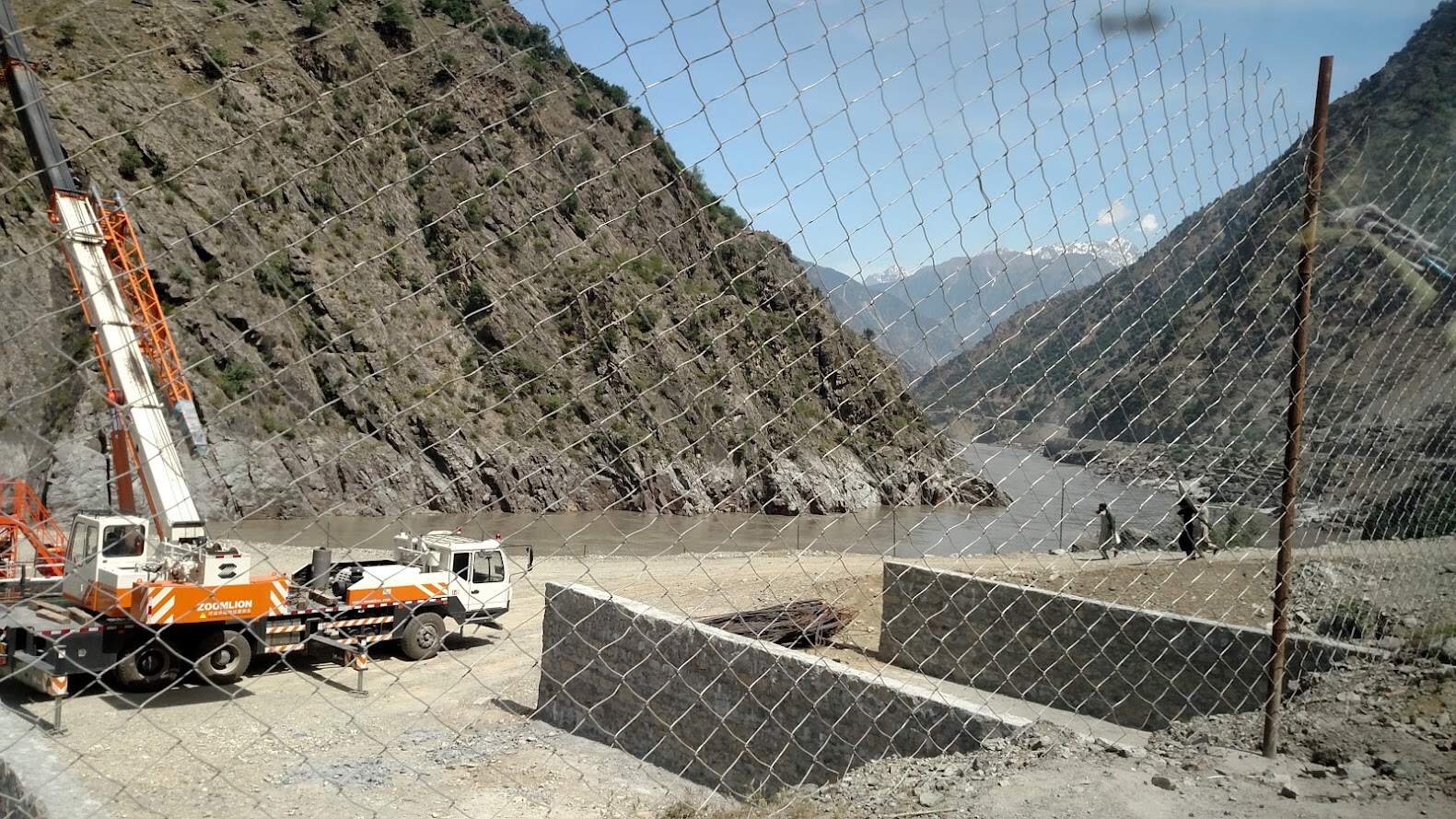 The landslide, five to ten km from Dasu.