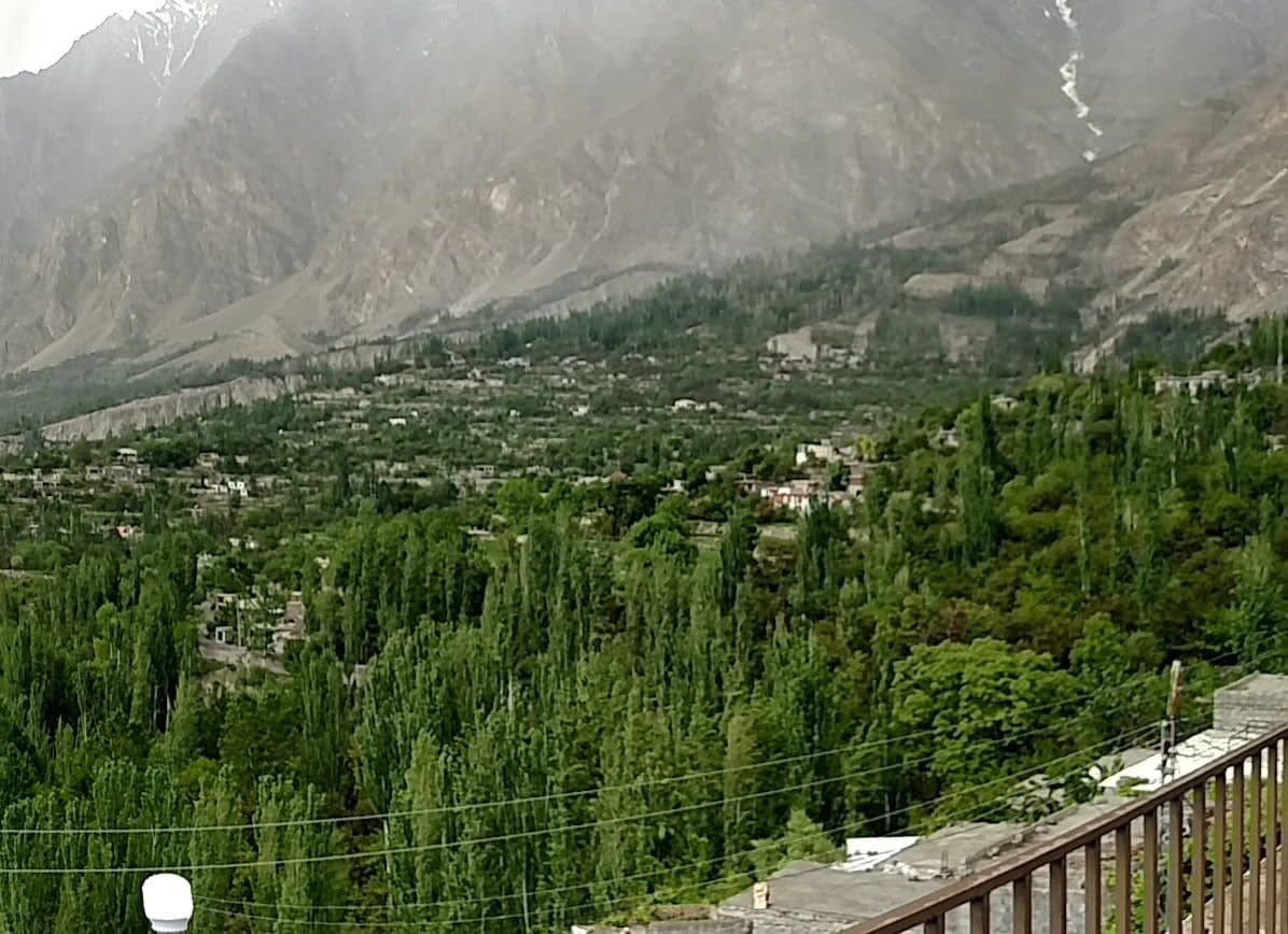 Karimabad, mostly in cloud.