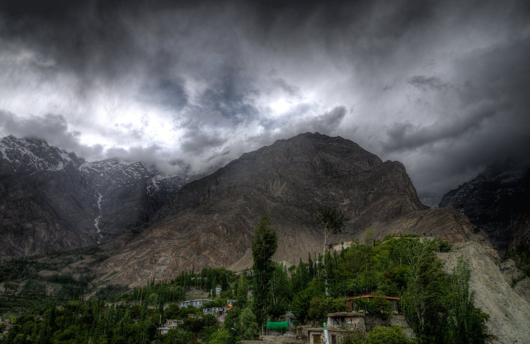 Karimabad, mostly in cloud.
