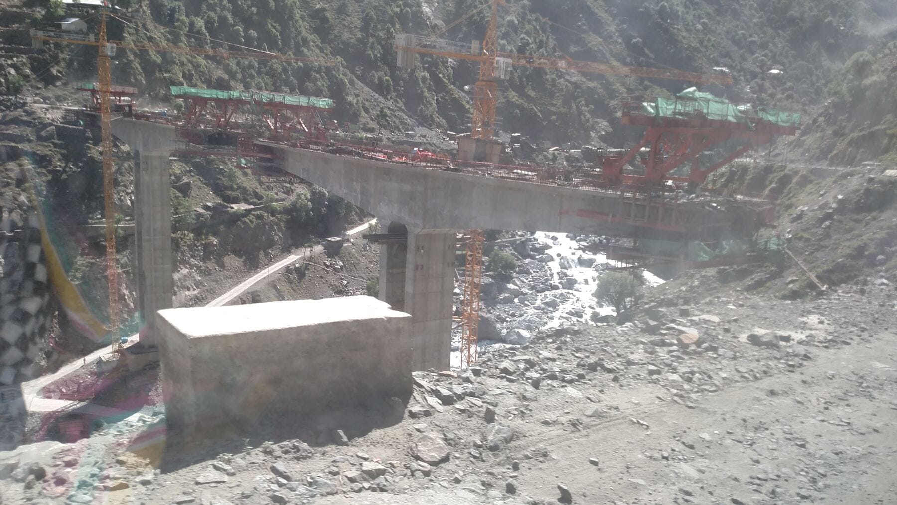 More local traffic, and a bridge being built.