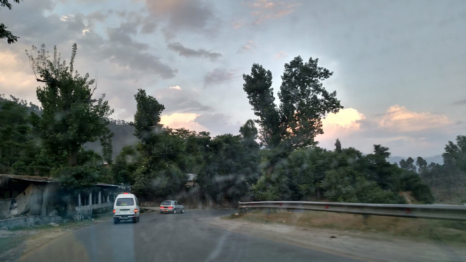 Dusk on the road.