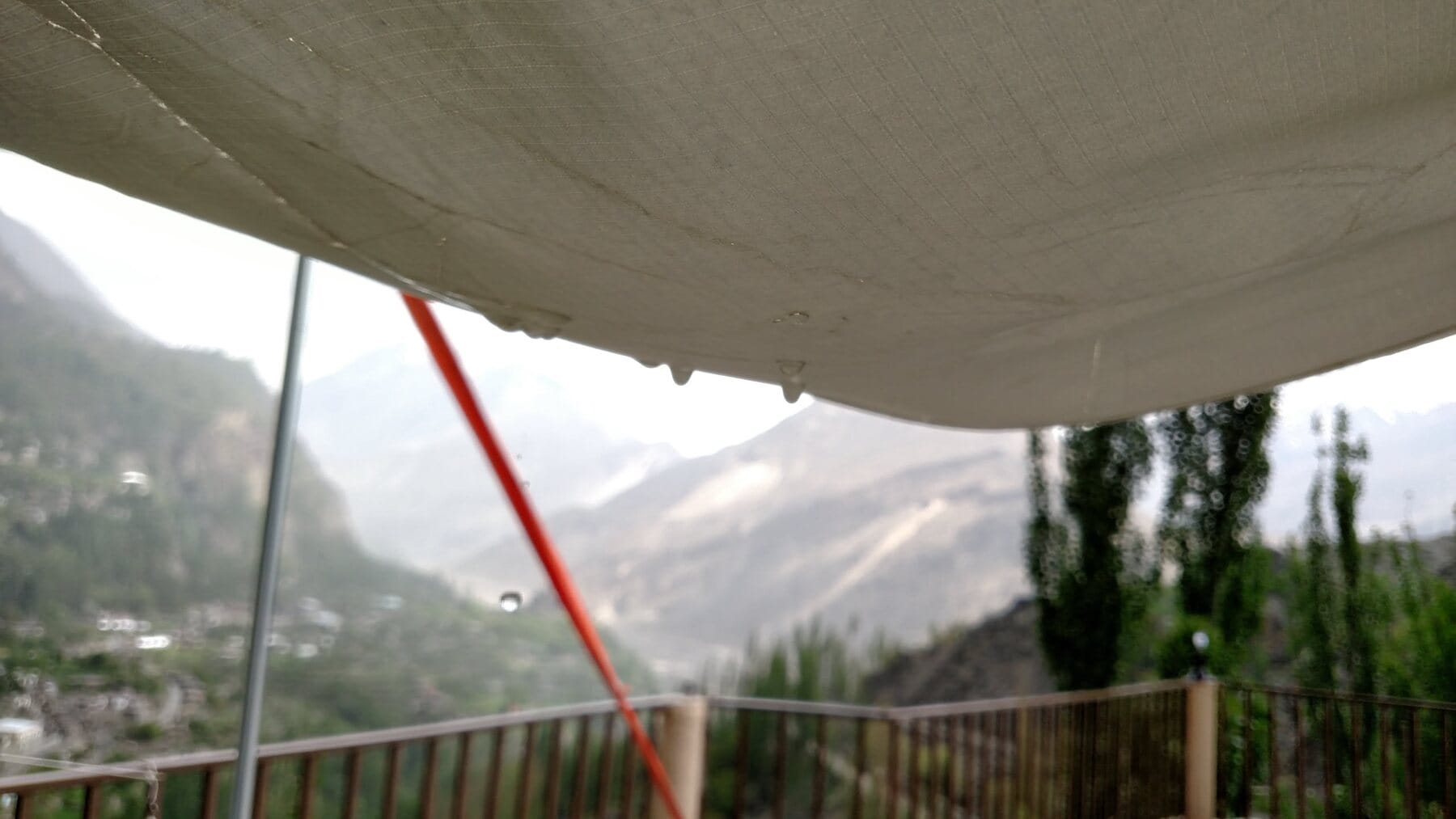 Karimabad, mostly in cloud.