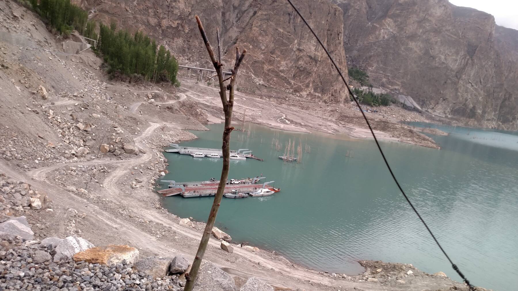 A very blue lake.