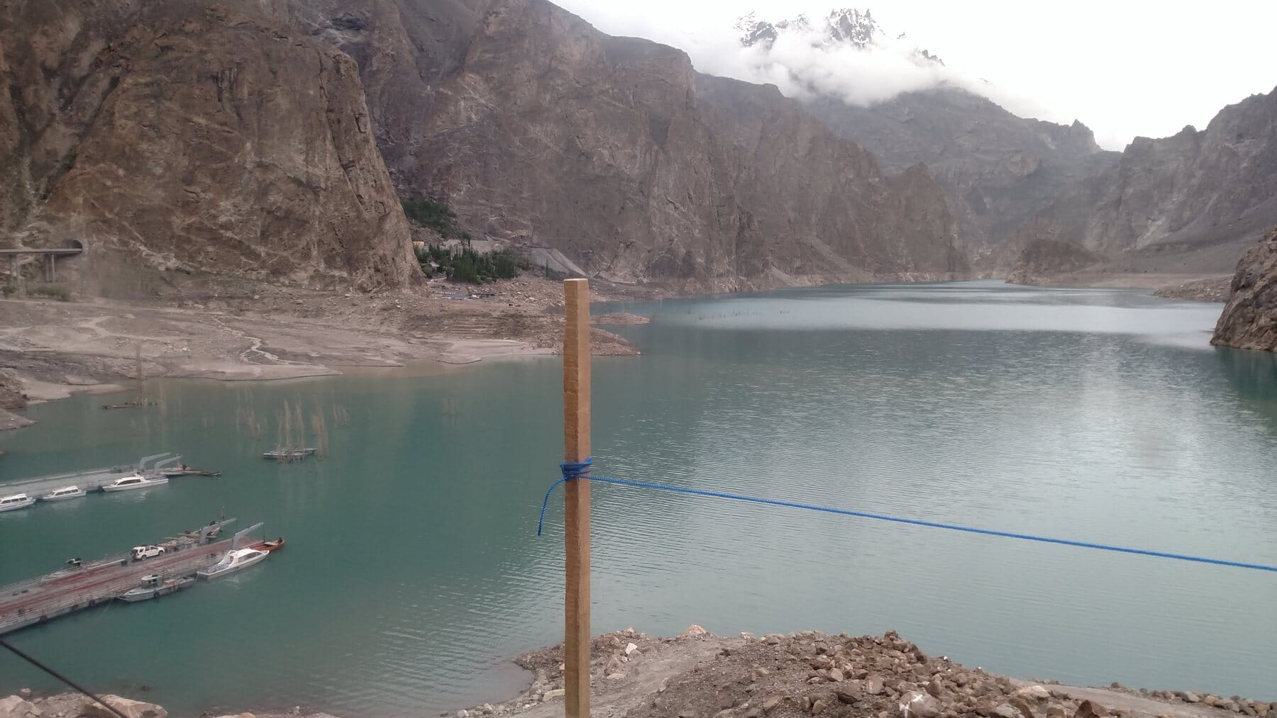 A very blue lake.