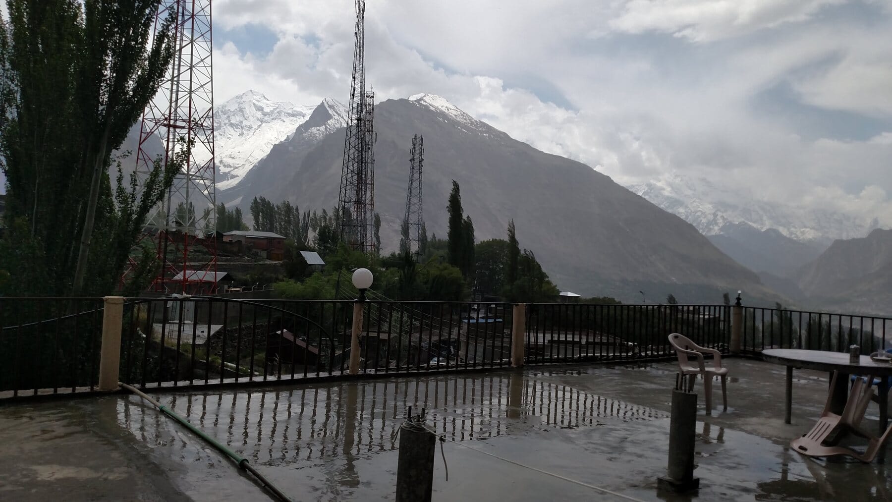 Karimabad, mostly in cloud.