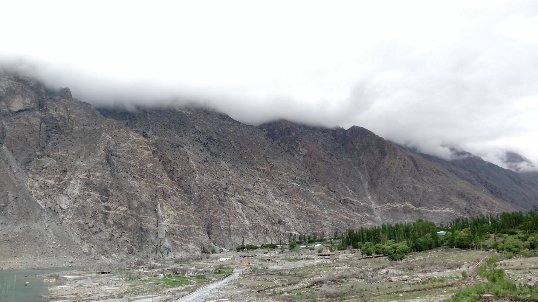Low cloud on the mountains.