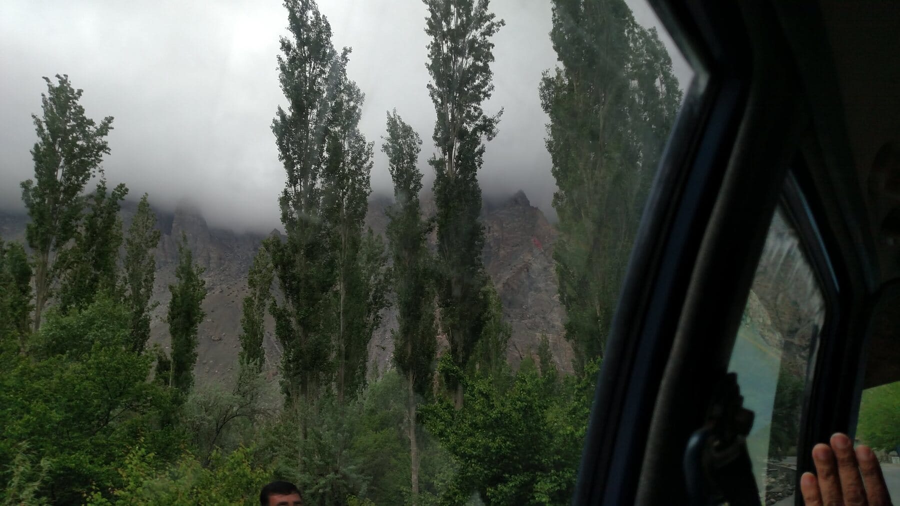 Low cloud on the mountains.