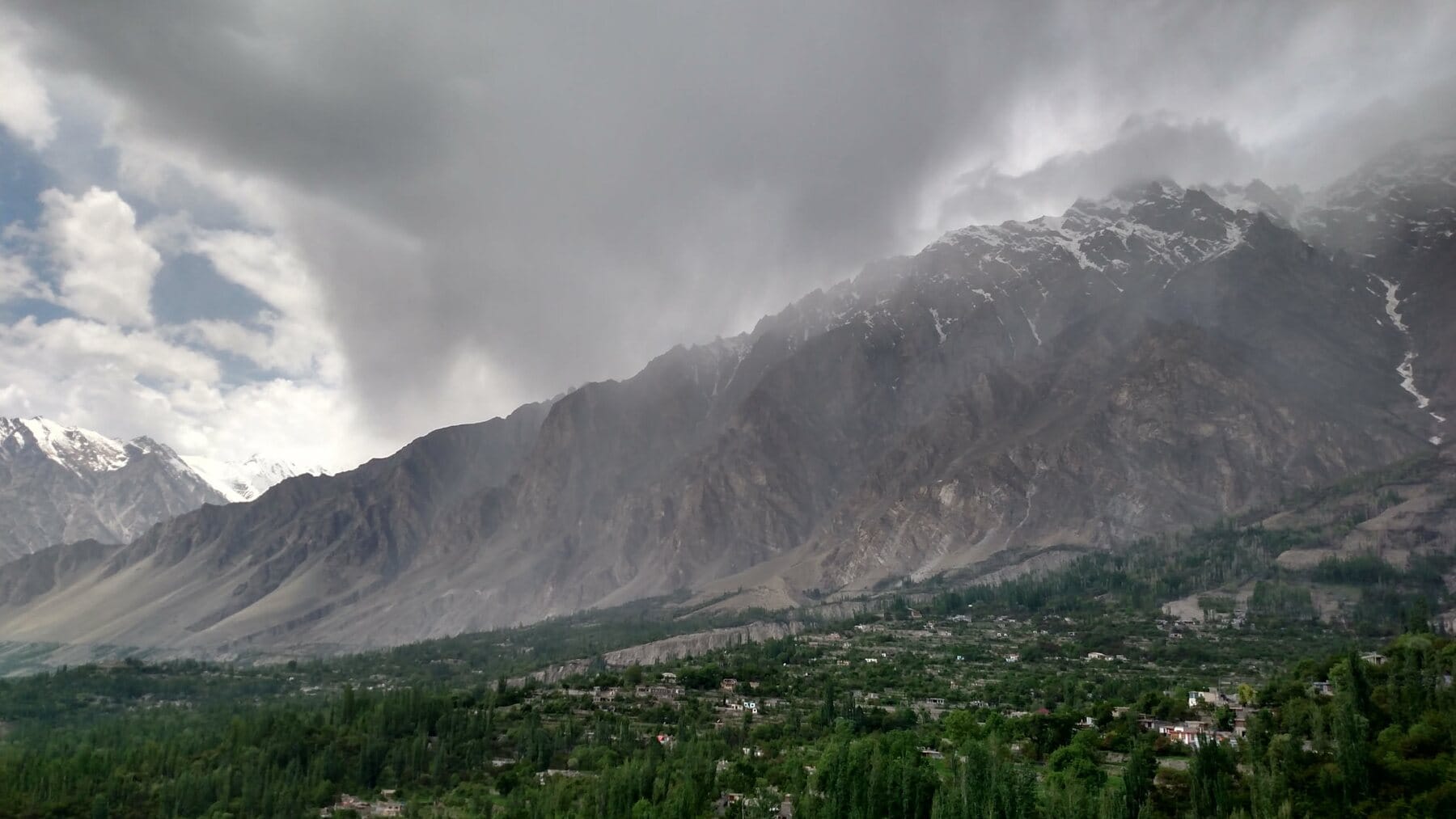 Karimabad, mostly in cloud.
