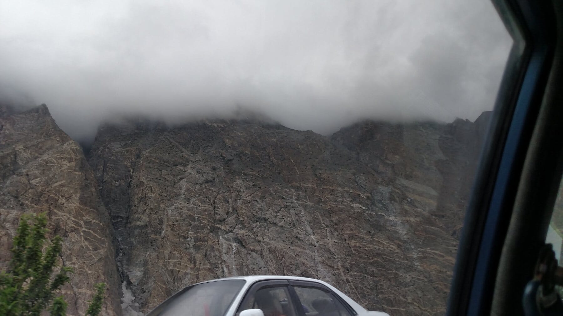 Low cloud on the mountains.